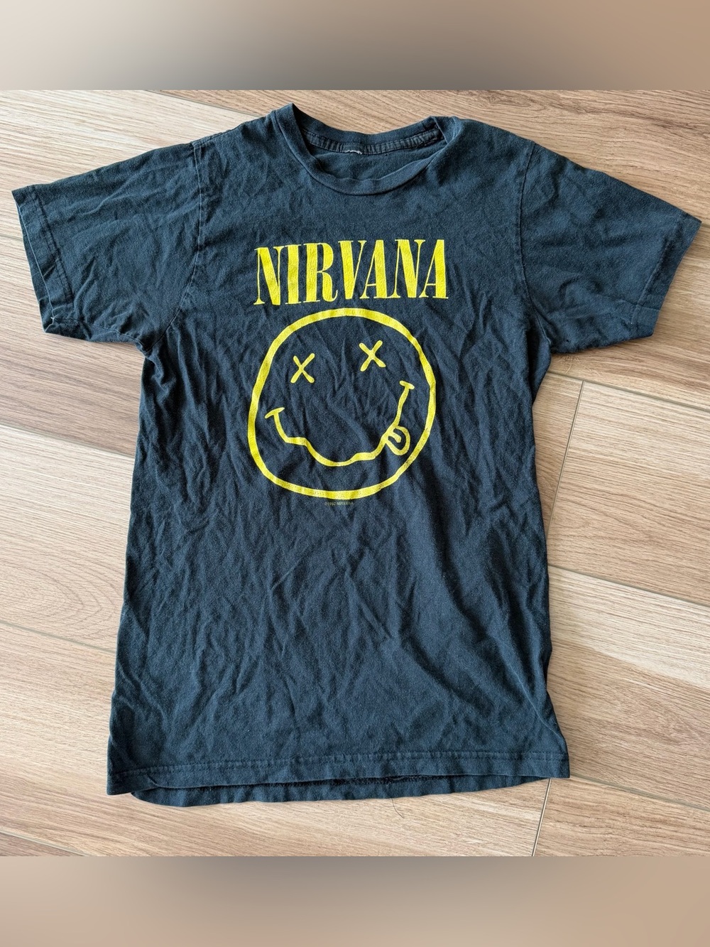 Vintage 90’s Nirvana Smiley Face Black T-Shirt